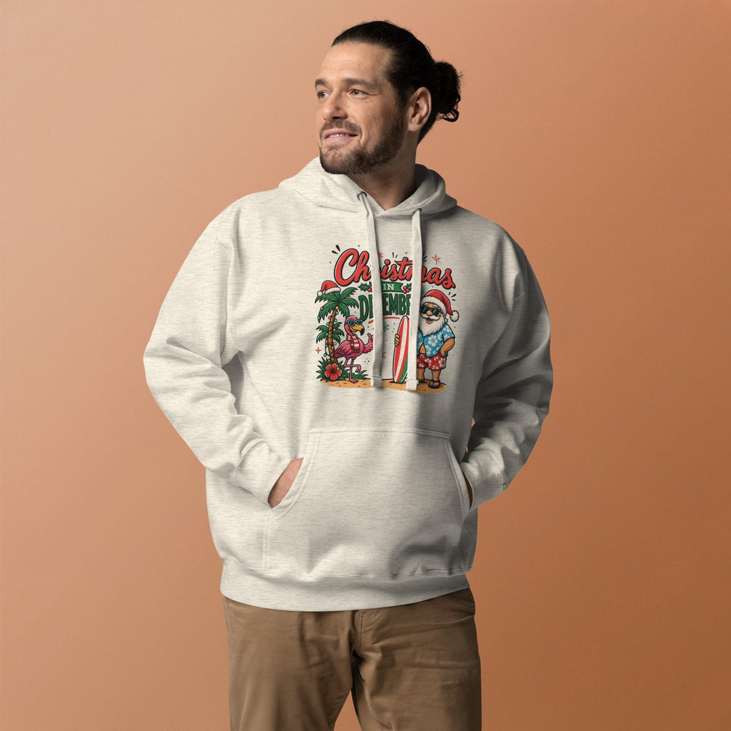 Christmas in December Santa surfer hoodie