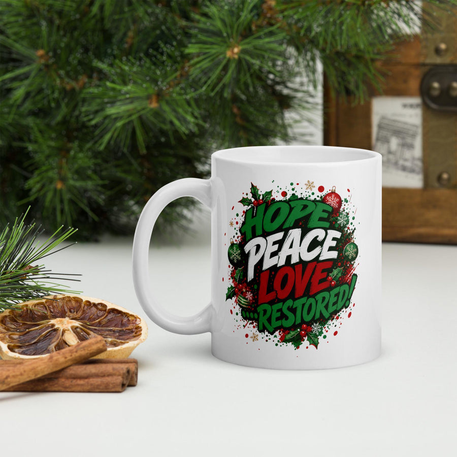 Hope, Peace, Love, Restored Mug