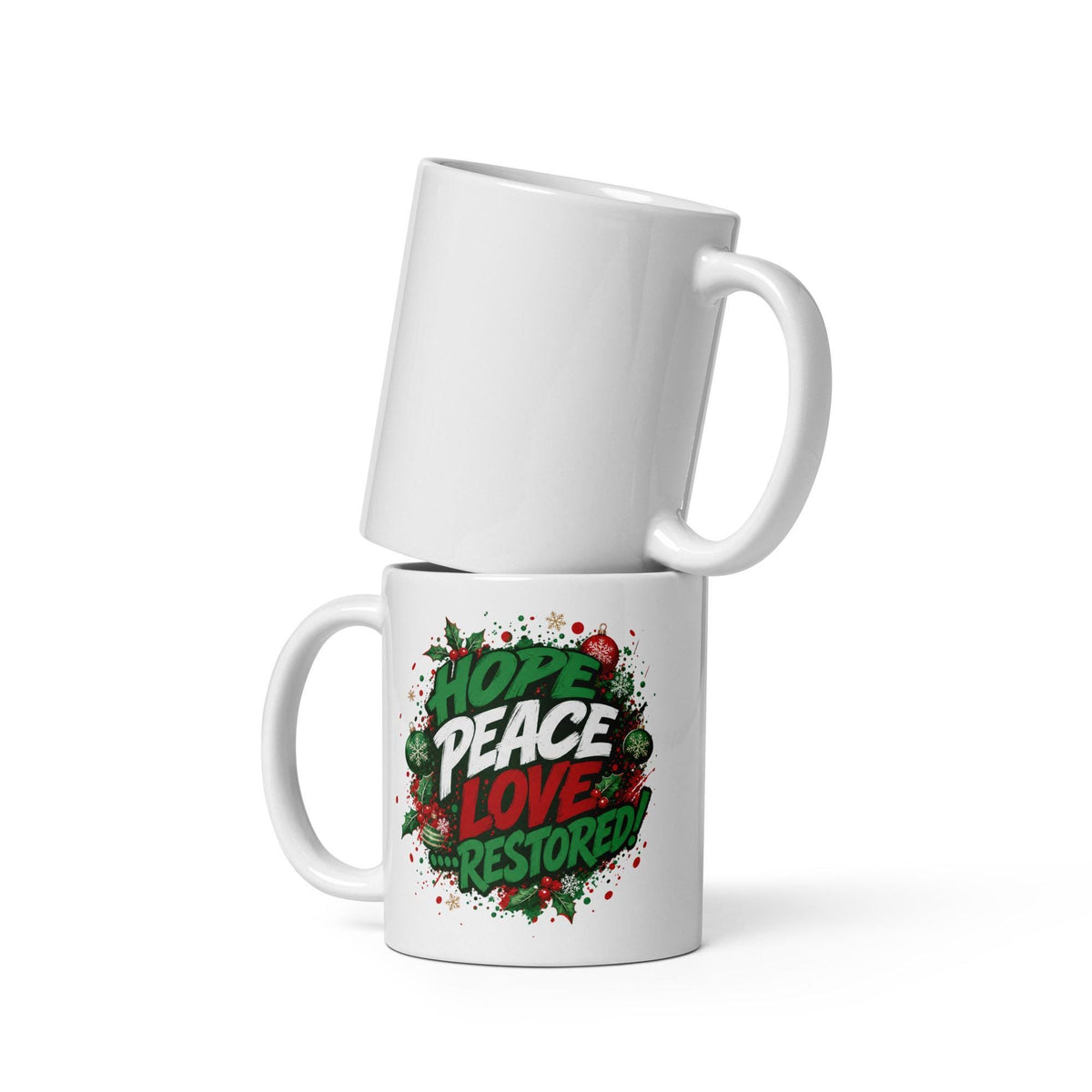 Peaces Love Restored ceramic coffee mug