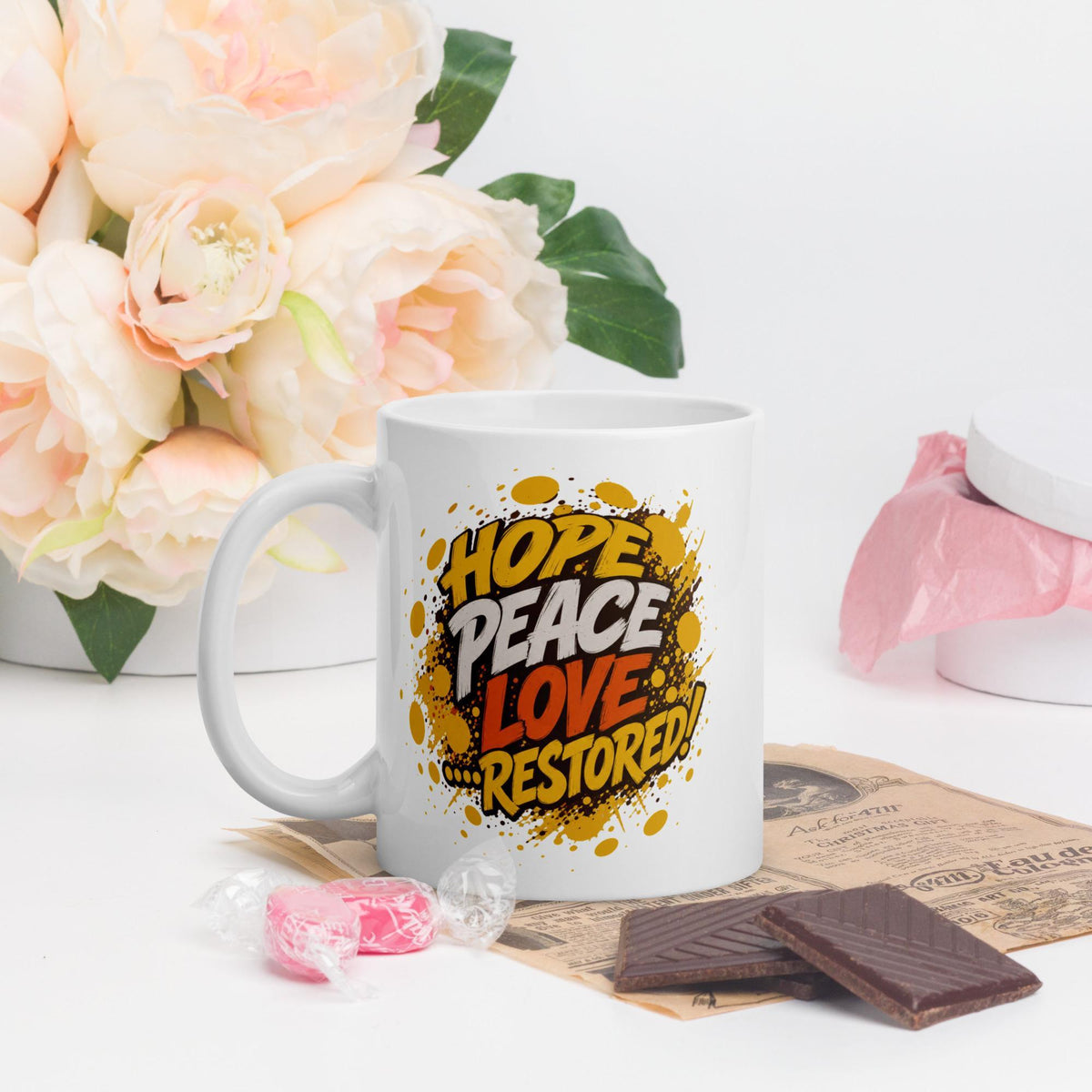 Glossy ceramic coffee mug by Positive Inspire