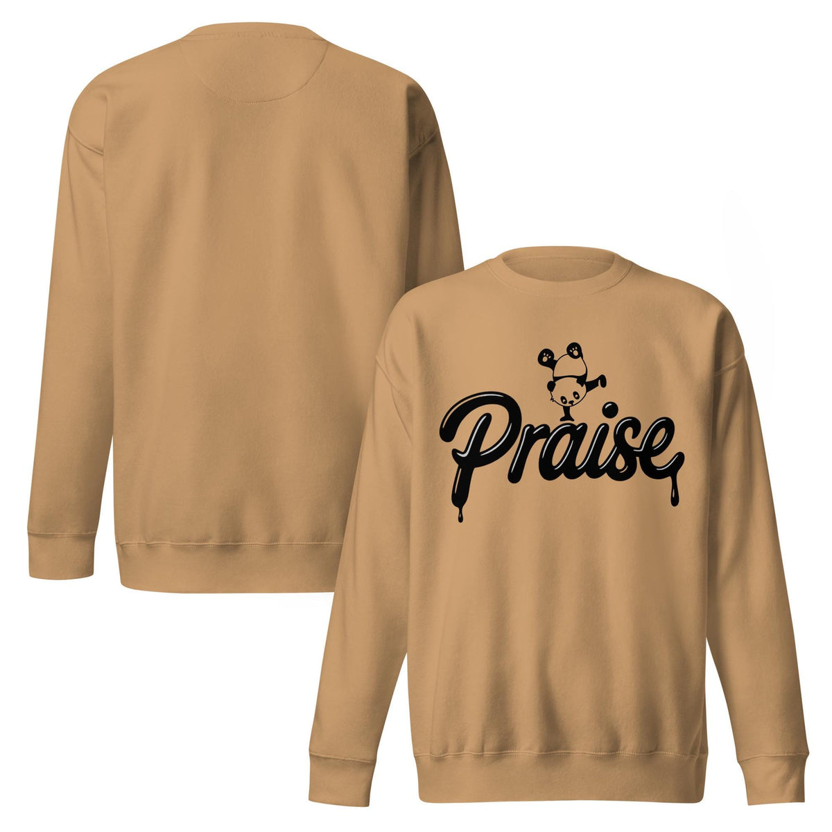Praise crewneck sweatshirt - Khaki front and back