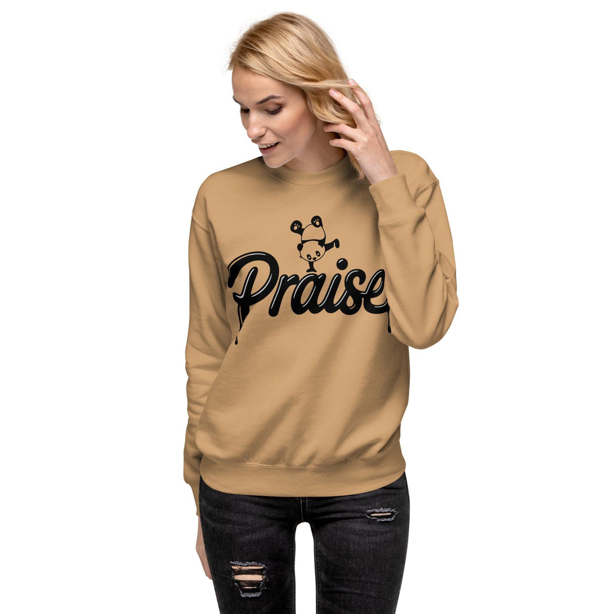 Praise crewneck sweatshirt - Khaki worn