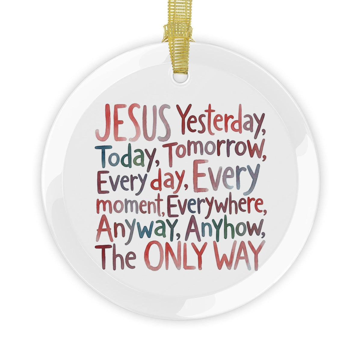 Jesus glass Christmas ornament detail