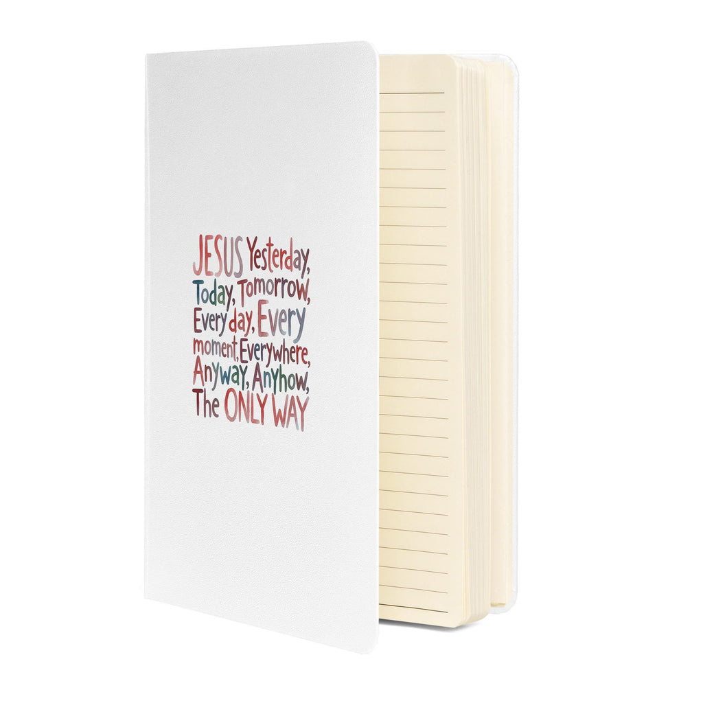 Jesus hardcover notebook - White open