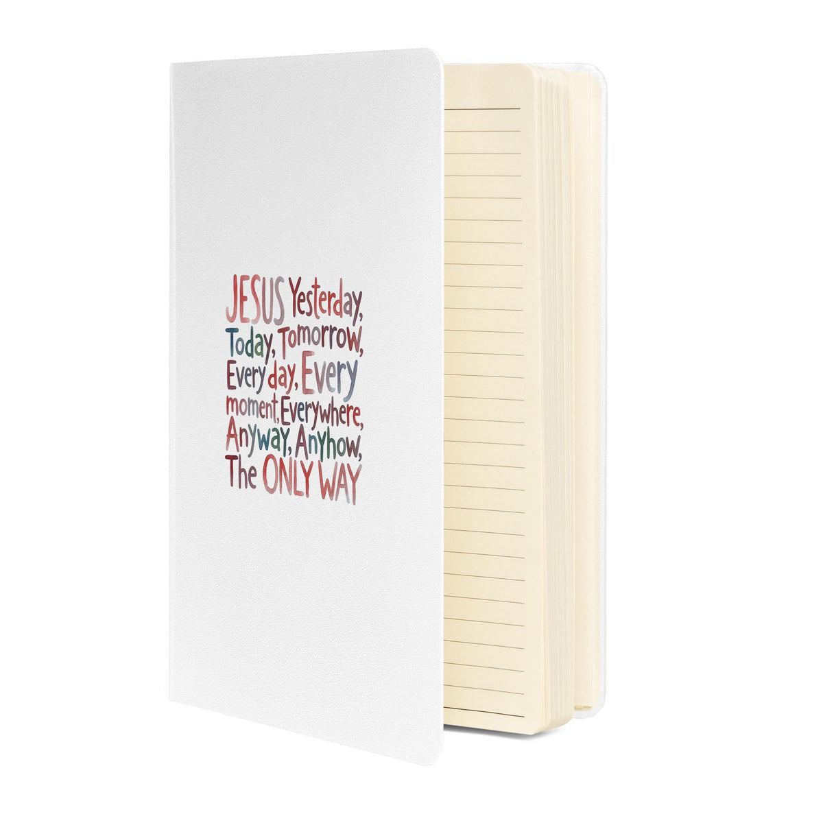 Jesus hardcover notebook - White open