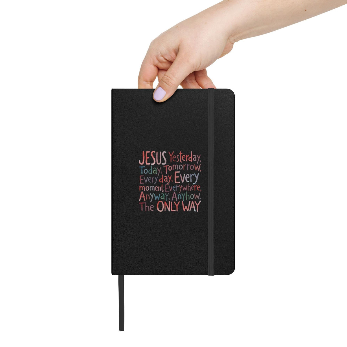 Jesus hardcover notebook - Black in hand