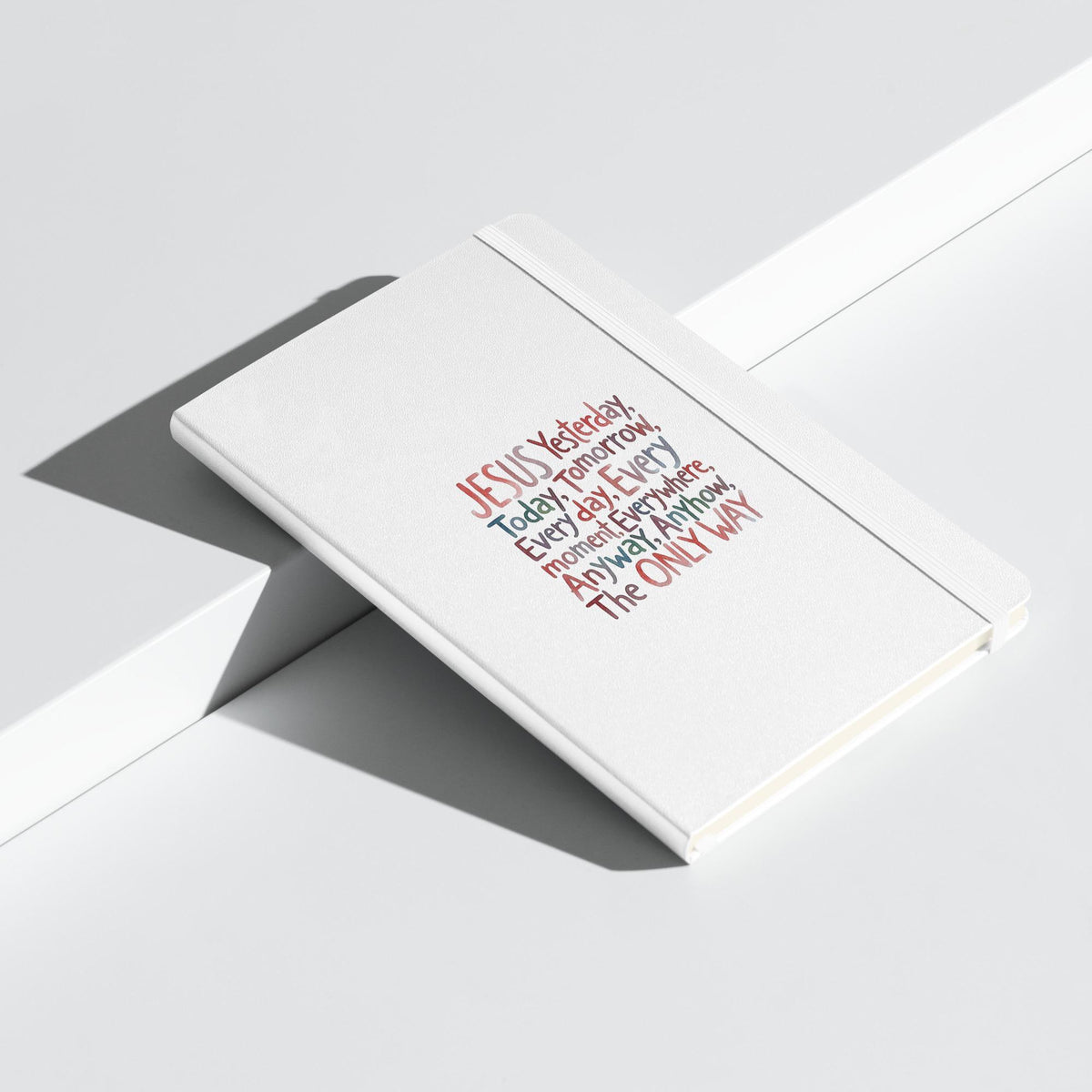 Jesus hardcover notebook - White angle