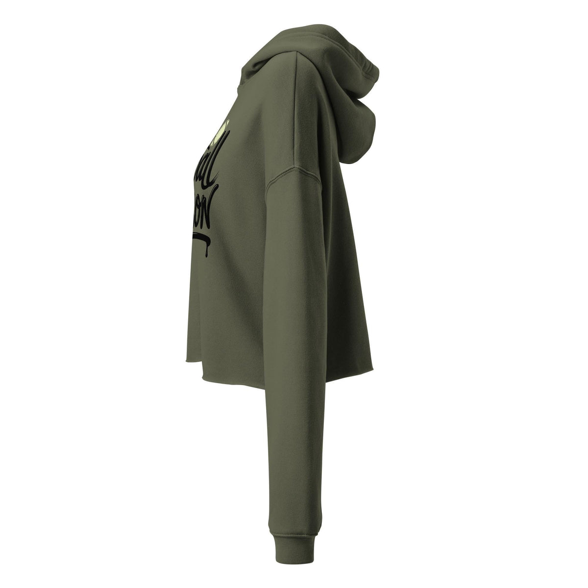 Cropped hoodie side - Military Green