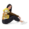 Women's cropped windbreaker with floral print