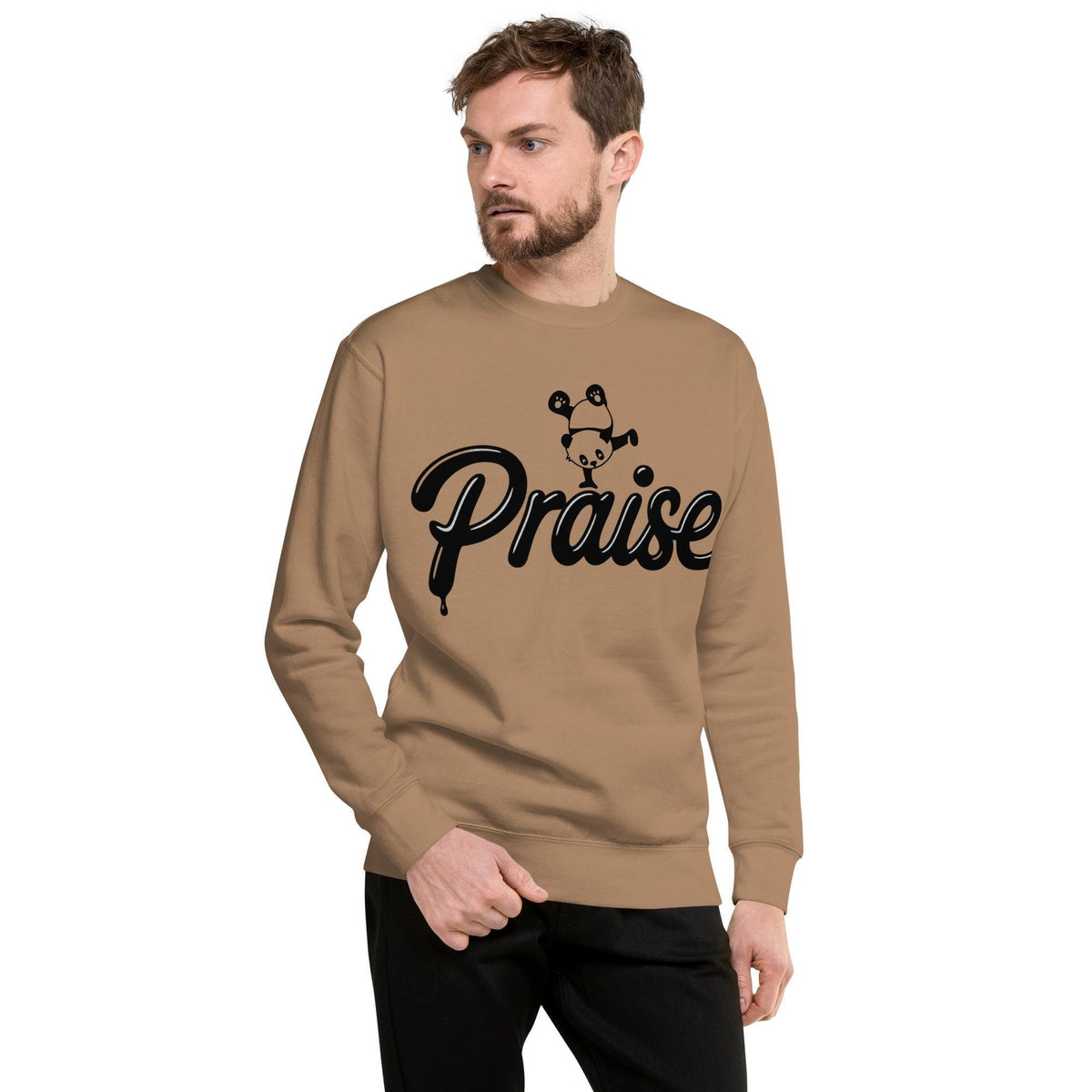 Praise crewneck sweatshirt - Latte worn