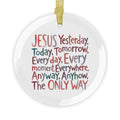 Jesus glass Christmas ornament