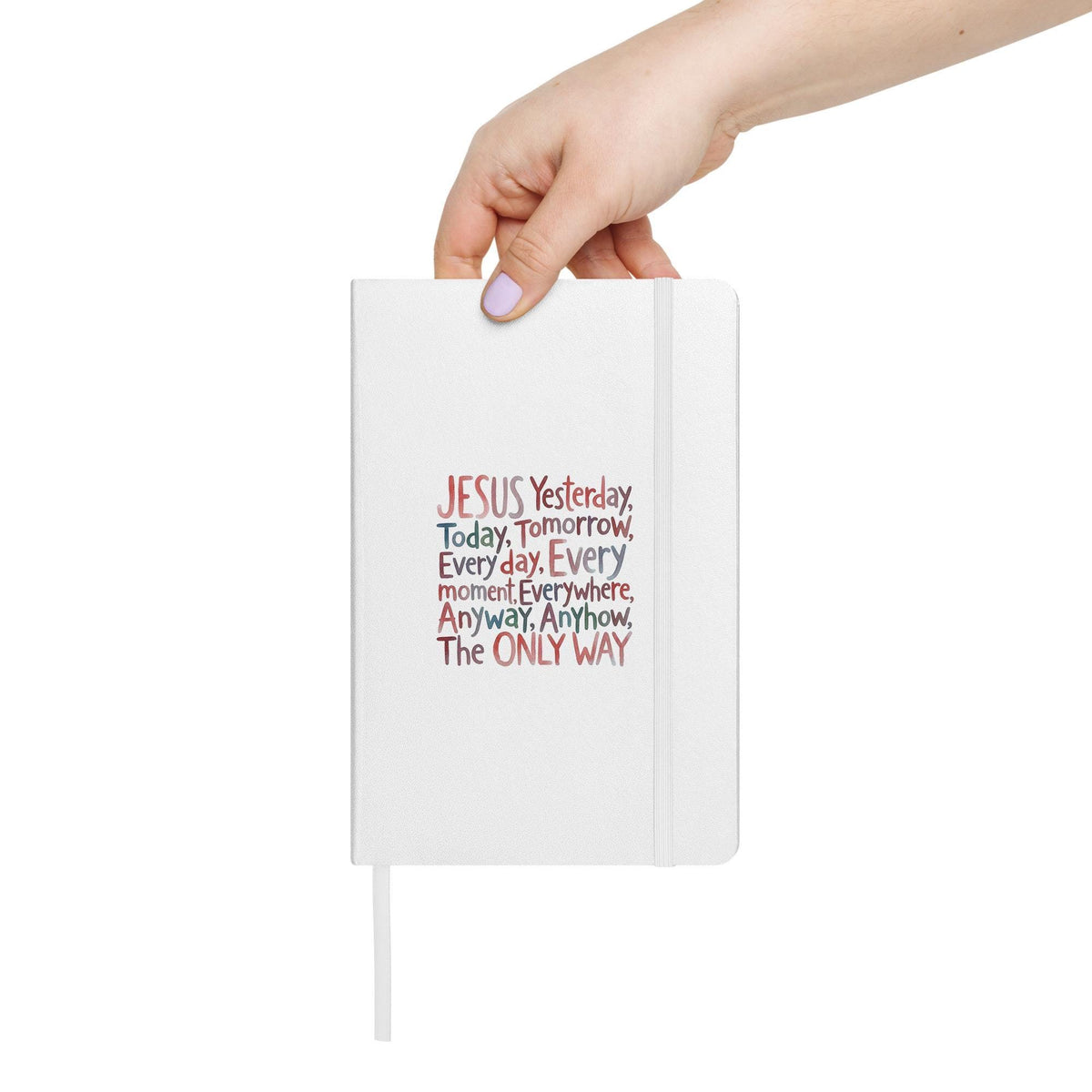 Jesus hardcover notebook - White in hand