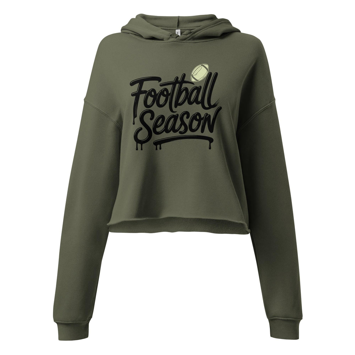 Football Season cropped hoodie - Military Green