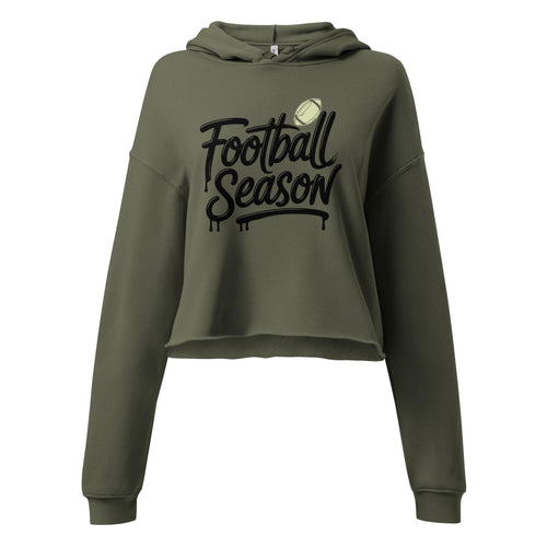 Football Season cropped hoodie - Military Green
