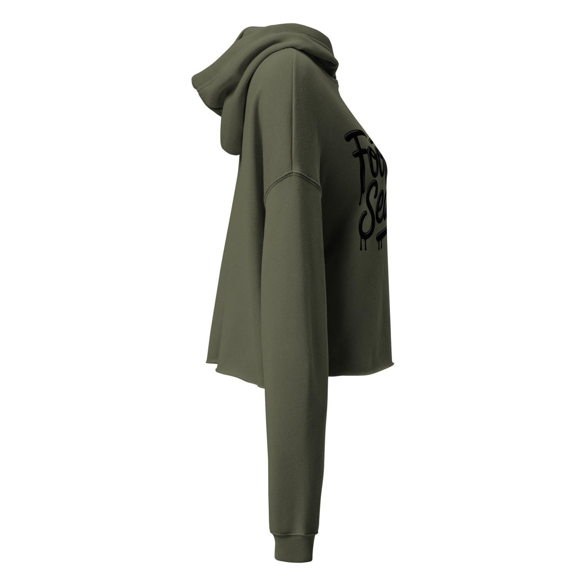 Cropped hoodie side - Military Green