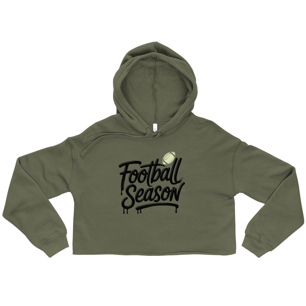 Football Season cropped hoodie flat - Military Green