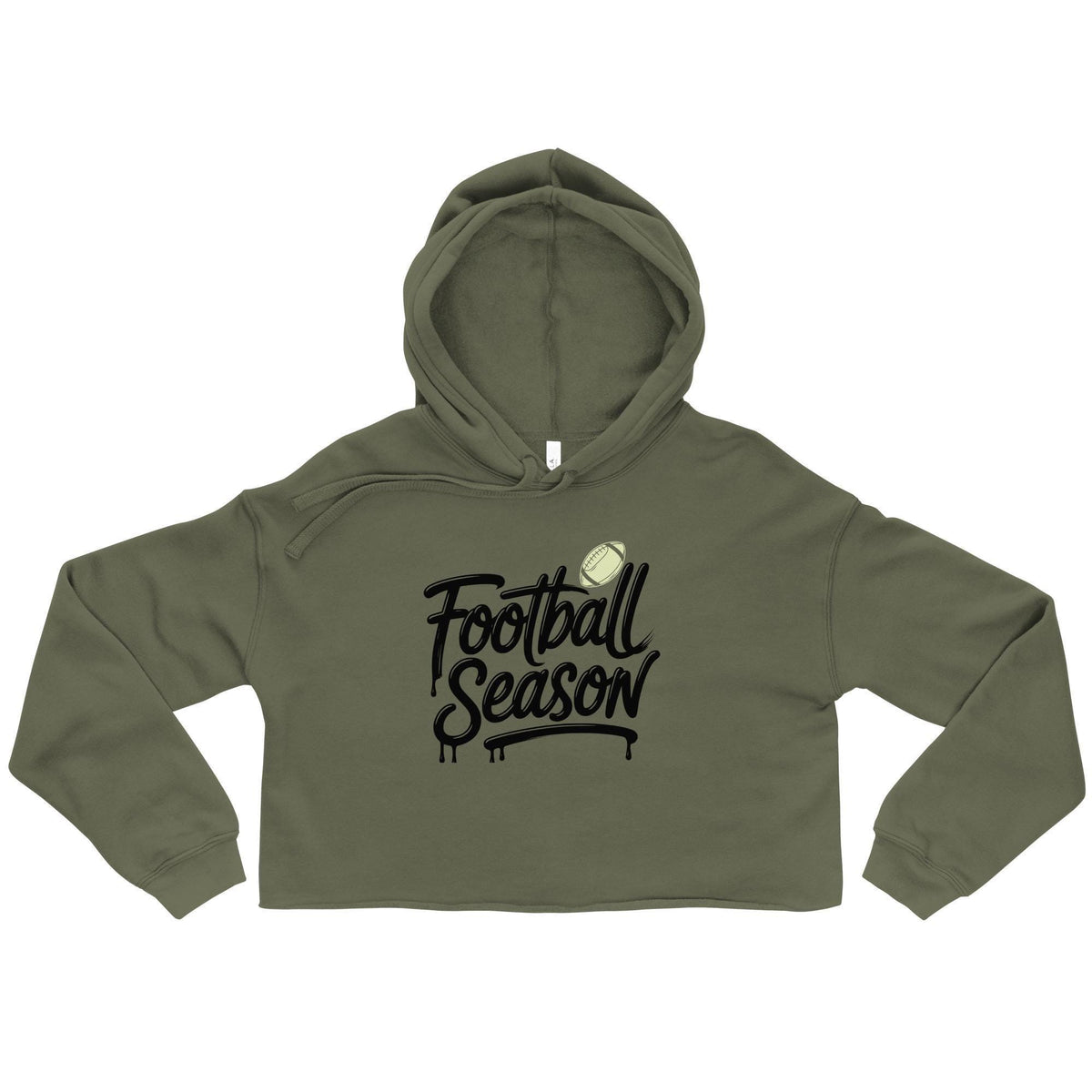 Football Season cropped hoodie flat - Military Green