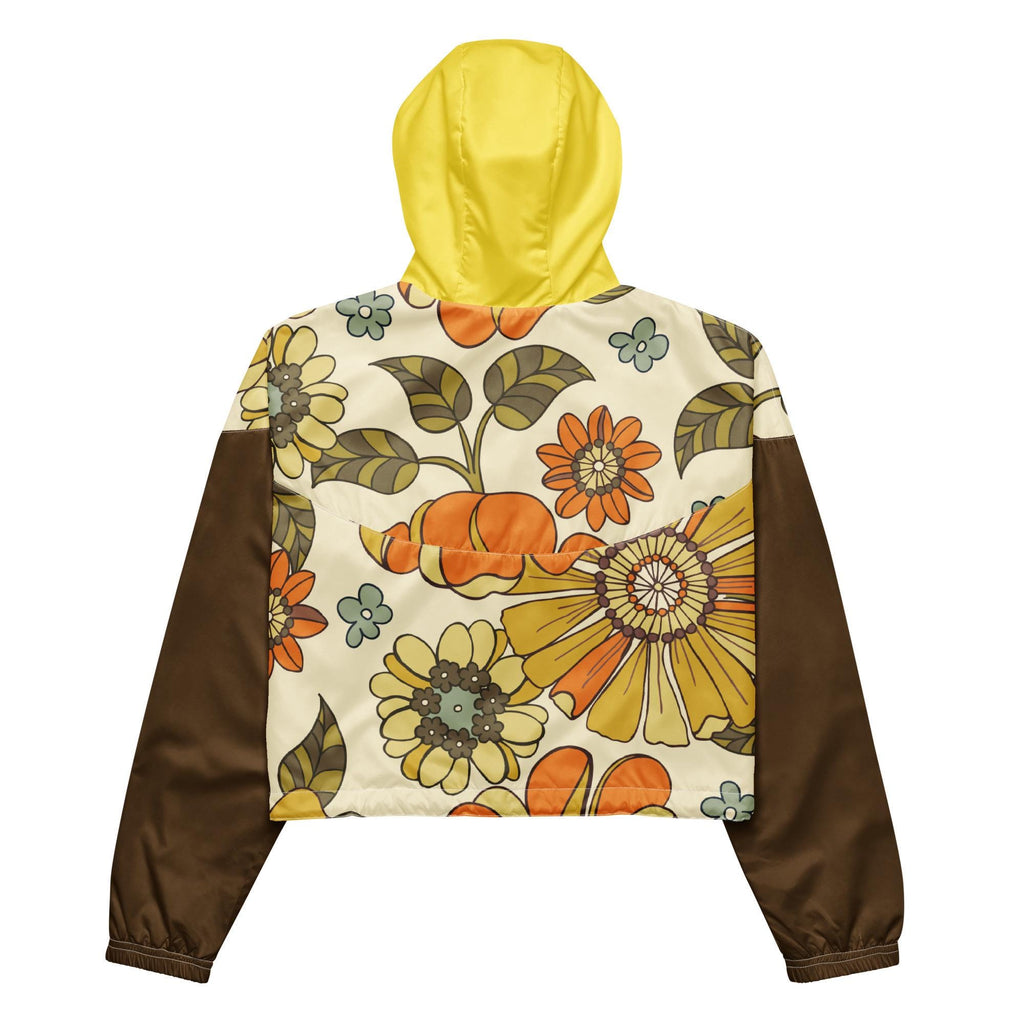 Women's cropped windbreaker with floral print
