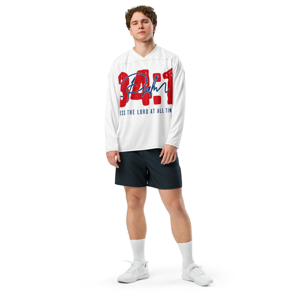 Psalm 34:1 Christian hockey jersey styled