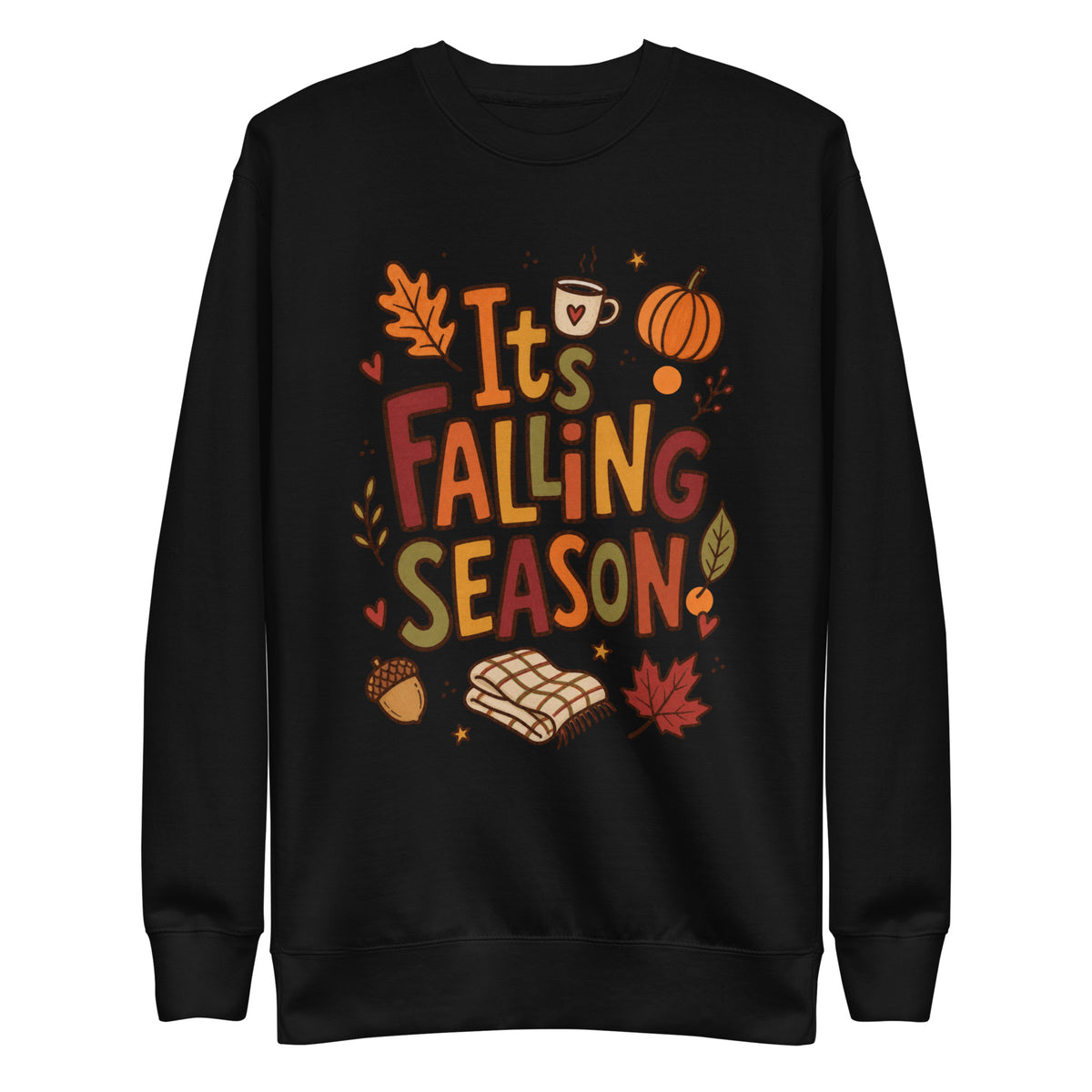 It's Falling Season crewneck sweatshirt - Black