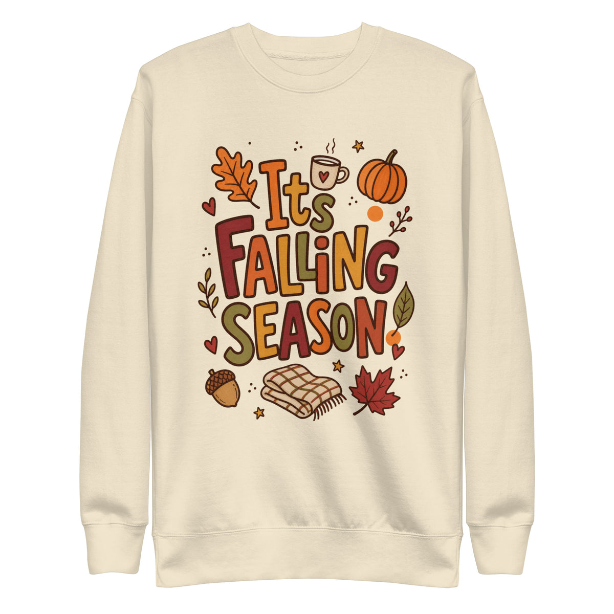 It's Falling Season crewneck sweatshirt - Bone