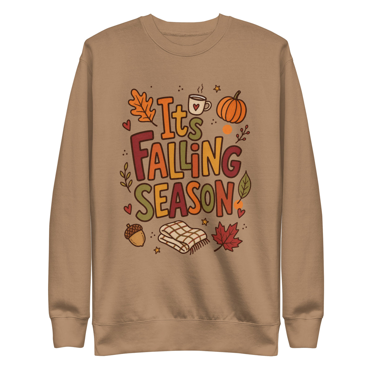 It's Falling Season crewneck sweatshirt - Latte