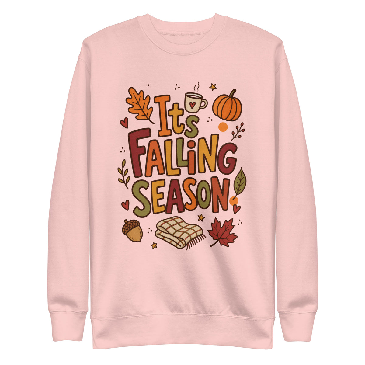 It's Falling Season crewneck sweatshirt - Light Pink