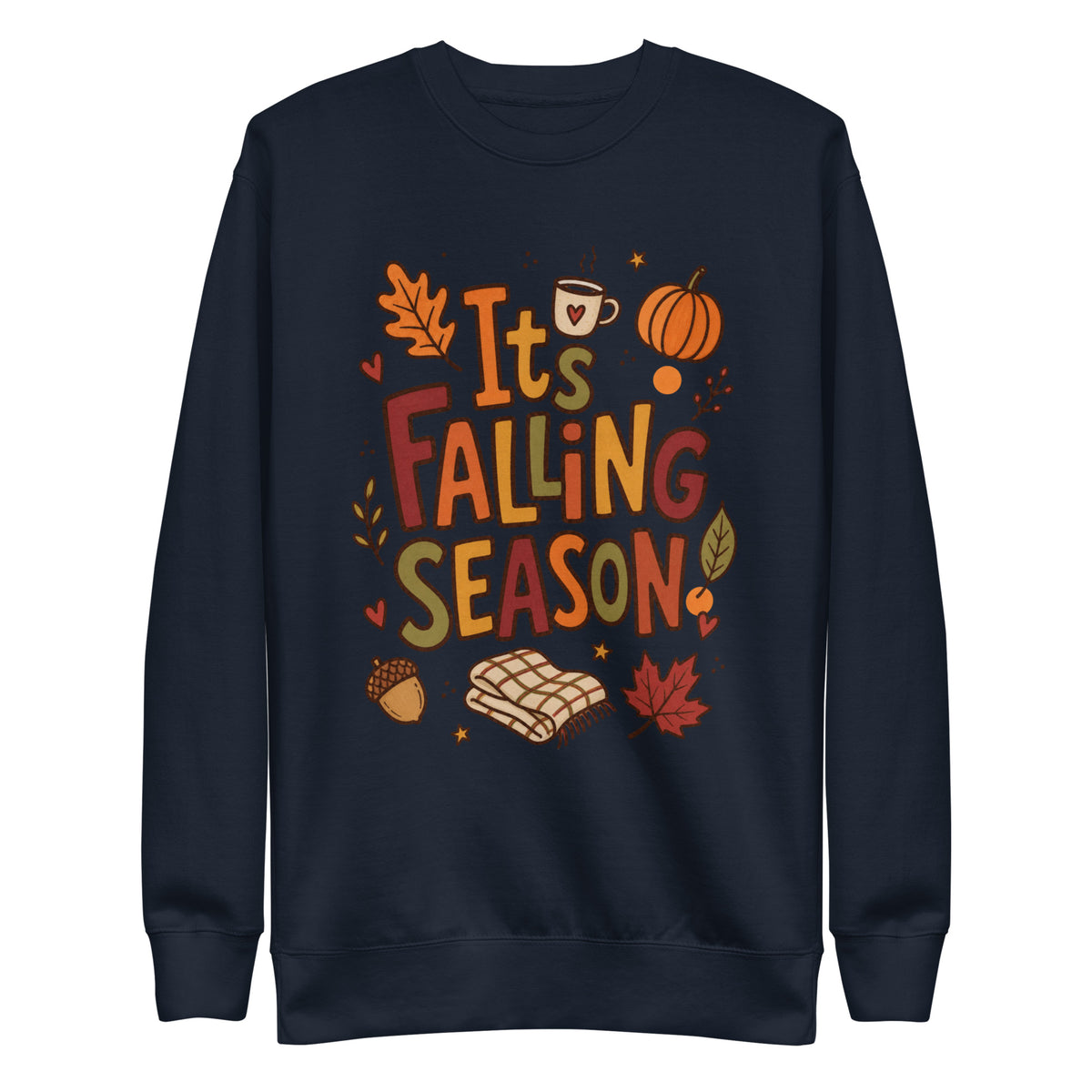 It's Falling Season crewneck sweatshirt - Navy Blazer